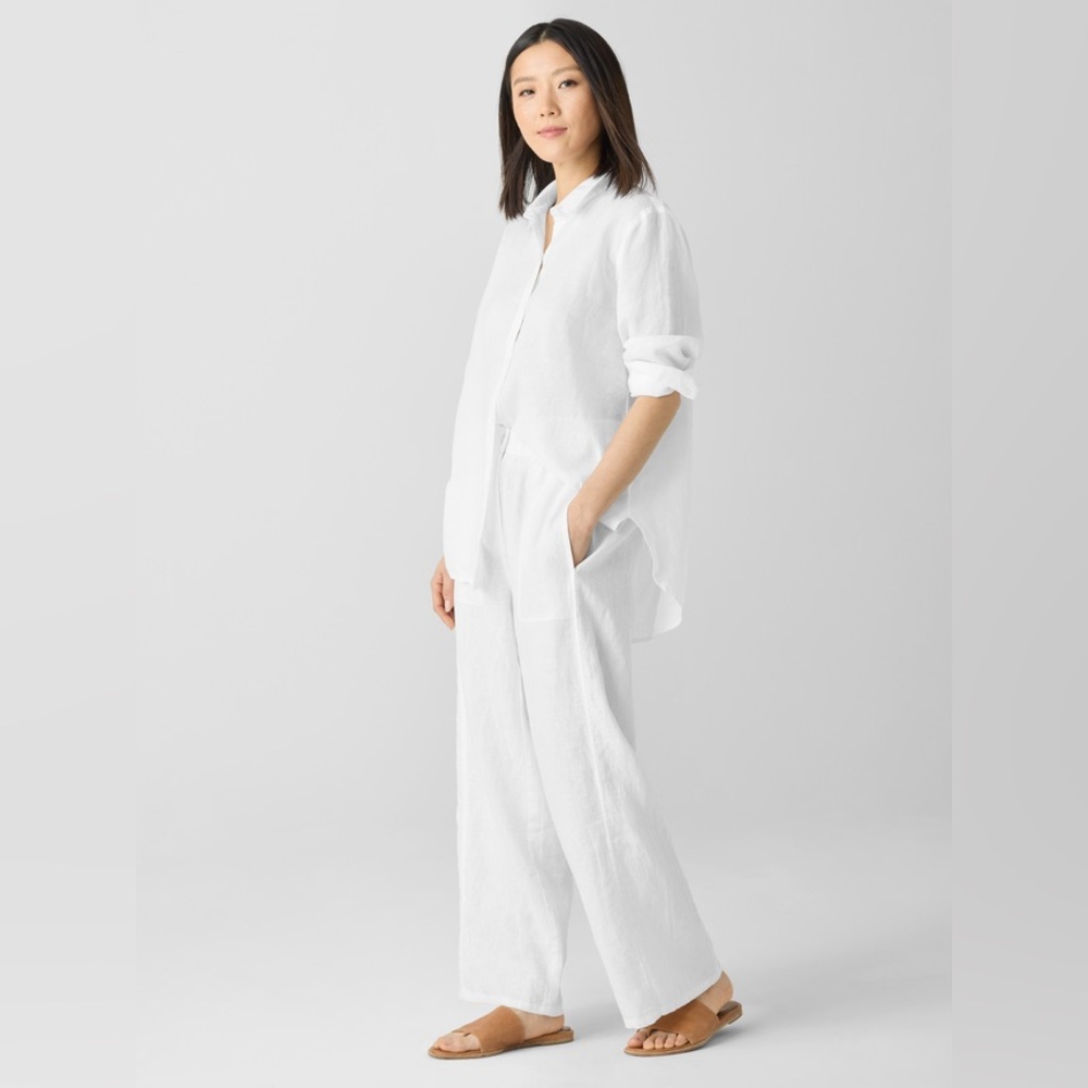 NWT Eileen Fisher Organic Linen Wide-Leg Trouser Pant - Picture 7 of 7
